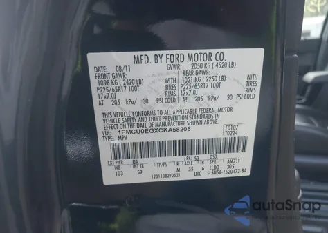 2012 Ford Escape Limited from USA, damaged, VIN 1FMCU0EGXCKA58208